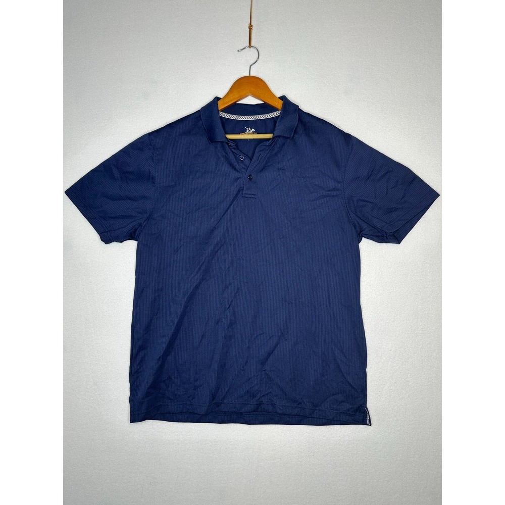Beverly Hills Polo Club Navy Blue Polo Shirt Mens Size XL Solid Short Sleeve